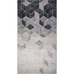 Sivo-krémový prateľný koberec behúň 200x80 cm - Vitaus vyobraziť