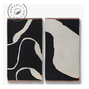 Čiernobiele uteráky v súprave 2 ks z Bio bavlny 50x90 cm Nova Arte – Mette Ditmer Denmark vyobraziť
