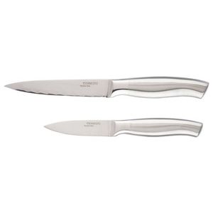 ERNESTO® Nôž z damascénskej ocele (nože na zeleninu s rukoväťou z ušľachtilej ocele, 2-dielna súprava) vyobraziť