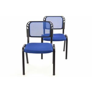 Garthen 38256 Sada stohovateľné kongresové stoličky 2 kusy - modrá vyobraziť