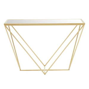 Konzolový stolík so sklenenou doskou v zlatej farbe 40x120 cm Farran – Premier Housewares vyobraziť