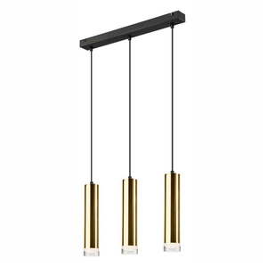 Závesné stropné svietidlo pre 3 žiarovky v čierno-zlatej farbe LAMKUR Diego vyobraziť