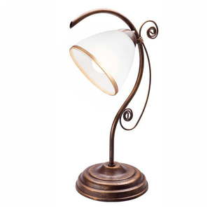 Bielo-hnedá stolová lampa Lamkur vyobraziť