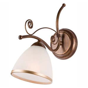 Bielo-hnedá nástenná lampa Lamkur Retro vyobraziť