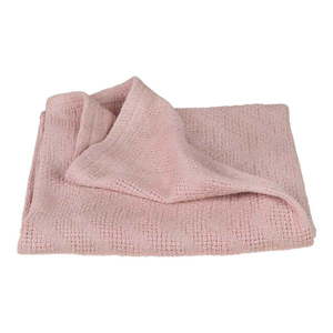 Ružová pletená detská deka z bio bavlny 80x80 cm Lil Planet – Roba vyobraziť