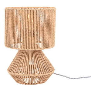 Stolová lampa v zlatej farbe s tienidlom z papierového výpletu (výška 30 cm) Forma – Leitmotiv vyobraziť