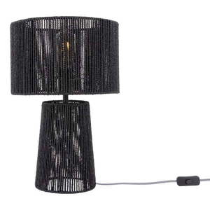 Čierna stolová lampa s tienidlom z papierového výpletu (výška 47 cm) Forma Pin – Leitmotiv vyobraziť