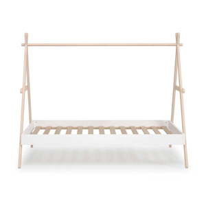 Biela/prírodná domčeková detská posteľ z borovicového dreva 90x200 cm Trufa – Marckeric vyobraziť