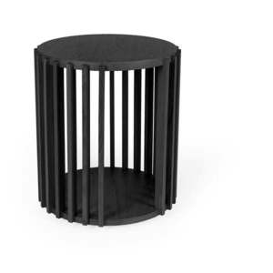 Čierny odkladací stolík Woodman Drum, ø 53 cm vyobraziť