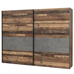Sconto Šatníková skriňa CLIF staré drevo/betón, šírka 270 cm vyobraziť