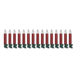 LIVARNO home Bezdrôtové LED sviečky na vianočný stromček, 15 kusov (červená metalická) vyobraziť