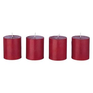 LIVARNO home Rustikálna sviečka, 4 kusy (červená) vyobraziť