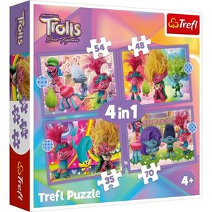 Trefl Puzzle Trollovia 3 Farebné dobrodružstvo, 4v1 (35, 48, 54, 70 dielikov) vyobraziť
