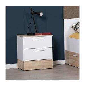 Adore Furniture Nočný stolík 52x45 cm hnedá/biela vyobraziť