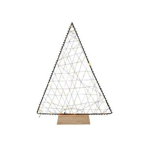 HIT Vianočná dekorácia na drevenom podstavci 80 LED stromček 38cm vyobraziť