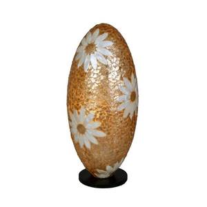 Woru Stolná lampa Lion Capiz mušle s motívom kvetu v tvare vajíčka vyobraziť
