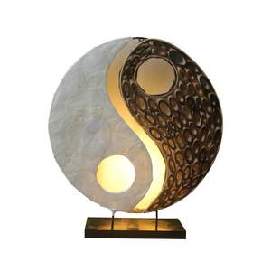 Woru Stolná lampa Ying Yang z prírodných materiálov, 30 cm vyobraziť