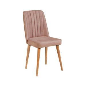Svetloružová zamatová jedálenská stolička Stormi Sandalye – Kalune Design vyobraziť