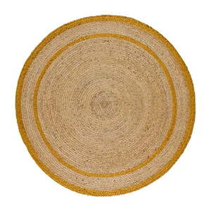 Okrúhly koberec v prírodnej a horčicovej farbe ø 120 cm Mahon – Universal vyobraziť