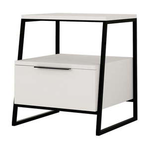 Biely nočný stolík s poličkami Pal – Kalune Design vyobraziť