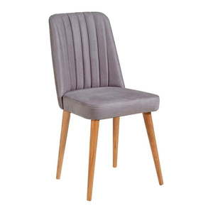Sivá zamatová jedálenská stolička Stormi Sandalye – Kalune Design vyobraziť