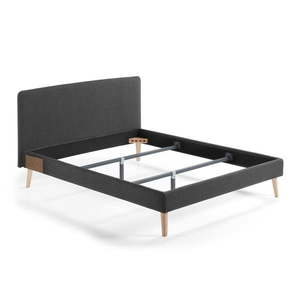 Tmavosivá dvojlôžková posteľ Kave Home Lydia, 160 x 200 cm vyobraziť