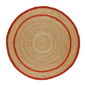 Červeno-prírodnej farbe okrúhly koberec ø 120 cm Mahon – Universal vyobraziť
