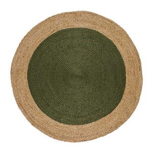 Zeleno-prírodnej farbe okrúhly koberec ø 90 cm Mahon – Universal vyobraziť