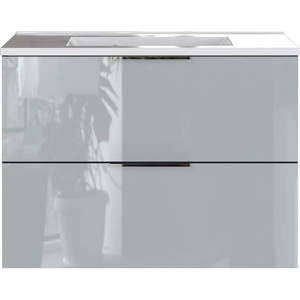Sivá nízka závesná skrinka s umývadlom 81x61 cm Vasio – Germania vyobraziť