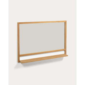 Nástenné zrkadlo s poličkou s dreveným rámom 100x70 cm Taciana – Kave Home vyobraziť