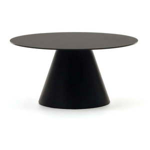 Čierny okrúhly konferenčný stolík so sklenenou doskou ø 80 cm Wilshire – Kave Home vyobraziť