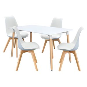 Jedálenský stôl 140x90 UNO biely + 4 stoličky QUATRO biele vyobraziť