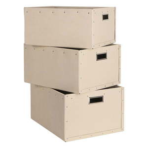 Béžové kartónové úložné boxy v súprave 3 ks Ture – Bigso Box of Sweden vyobraziť