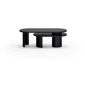 Čierny konferenčný stolík v dekore jaseňa 120x50 cm Nori - Teulat vyobraziť