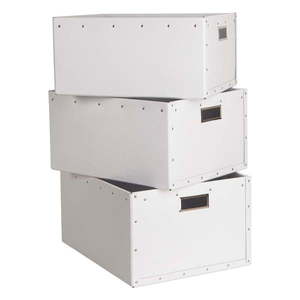 Biele kartónové úložné boxy v súprave 3 ks Ture – Bigso Box of Sweden vyobraziť