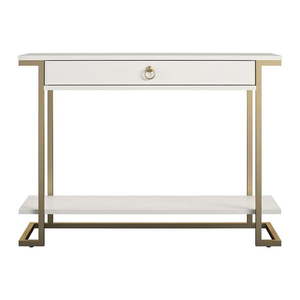 Konzolový stolík v bielo-zlatej farbe CosmoLiving by Cosmopolitan Camila, 106 x 76 cm vyobraziť