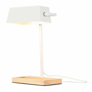 Stolová lampa s kovovým tienidlom v bielo-prírodnej farbe (výška 40 cm) Cambridge – it's about RoMi vyobraziť