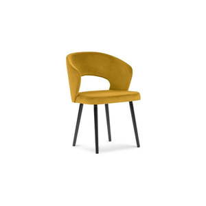 Žltá jedálenská stolička so zamatovým poťahom Windsor & Co Sofas Elpis vyobraziť
