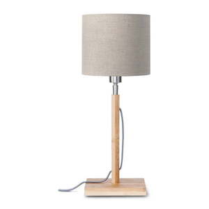 Stolová lampa s béžovým tienidlom a konštrukciou z bambusu Good&Mojo Fuji vyobraziť