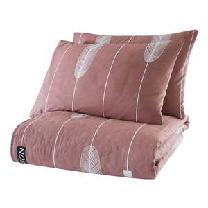 Ružová prikrývka cez posteľ s 2 obliečkami na vankúš z ranforce bavlny Mijolnir Modena, 225 x 240 cm vyobraziť