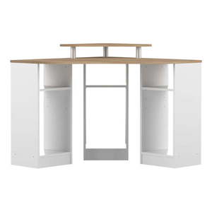 Biely pracovný stôl s doskou v dekore duba 94x94 cm - TemaHome vyobraziť