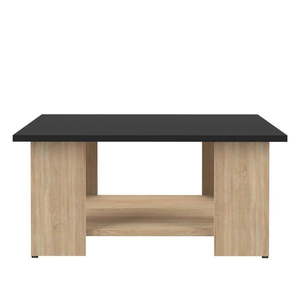 Konferenčný stolík v dekore duba s čiernou doskou 67x67 cm Square - TemaHome vyobraziť