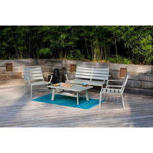 Sivý hliníkový záhradný lounge set pre 4 Spring - Ezeis vyobraziť