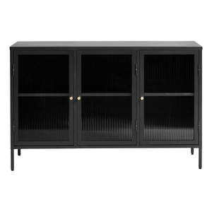Čierna kovová vitrína 132x85 cm Bronco - Unique Furniture vyobraziť