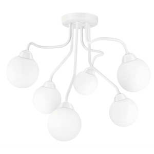 Biele stropné svietidlo so skleneným tienidlom - LAMKUR vyobraziť