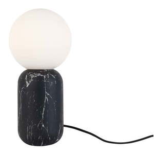 Čierna stolová lampa v mramorovom dekore Leitmotiv Gala, výška 32 cm vyobraziť