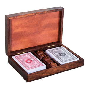 Set kariet a kociek v drevenom kufríku Antic Line vyobraziť