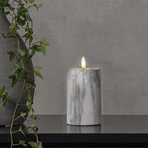 Sivo-biela betónová LED sviečka Star Trading Flamme Marble, výška 15 cm vyobraziť