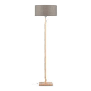 Stojacia lampa s béžovým tienidlom a konštrukciou z bambusu Good&Mojo Fuji vyobraziť