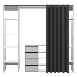 Čierno-biela šatníková skriňa 185x182 cm Tom - TemaHome vyobraziť